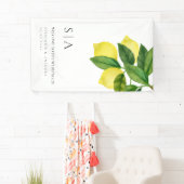 Monograms Lemon Citrus Branch Greenery Wedding  Spandoek (Insitu)