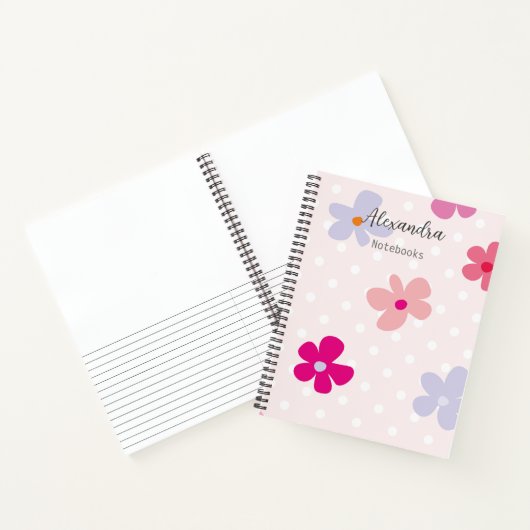 Monogramschets en roze floreel patroon notitieboek (Binnen)