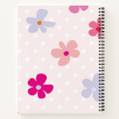 Monogramschets en roze floreel patroon notitieboek (Achterkant)