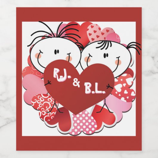 Monogramstellen Eten en Drinken Label Set Wijn Etiket (Enkel label)