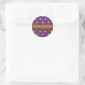 Monogramstickers doos chocolade ronde sticker (Tas)