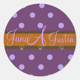 Monogramstickers doos chocolade ronde sticker