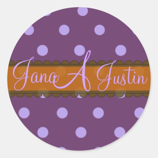 Monogramstickers doos chocolade ronde sticker (Voorkant)