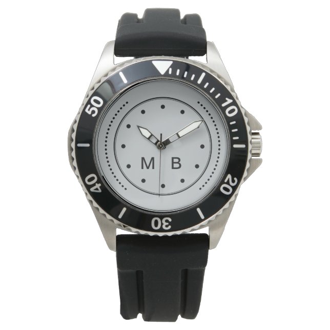 Monogramstijl mannen horloge (Voorkant)