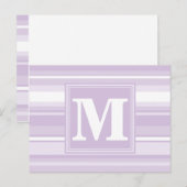 Monogramthistle paarse strepen briefkaart (Voorkant / Achterkant)
