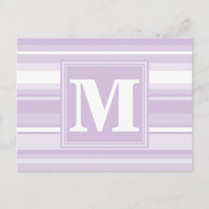 Monogramthistle paarse strepen briefkaart