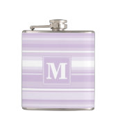 Monogramthistle paarse strepen heupfles (Voorkant)