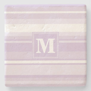 Monogramthistle paarse strepen stenen onderzetter
