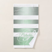 Monographie à rayures rustiques Pistachio (Serviette à main)