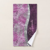 Monographie de feuilles de parties scintillant ros (Serviette à main)