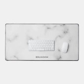 Monographie de luxe en marbre blanc et gris (Clavier et souris)