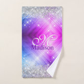 Monographie de parties scintillant mignonne brossé (Serviette à main)