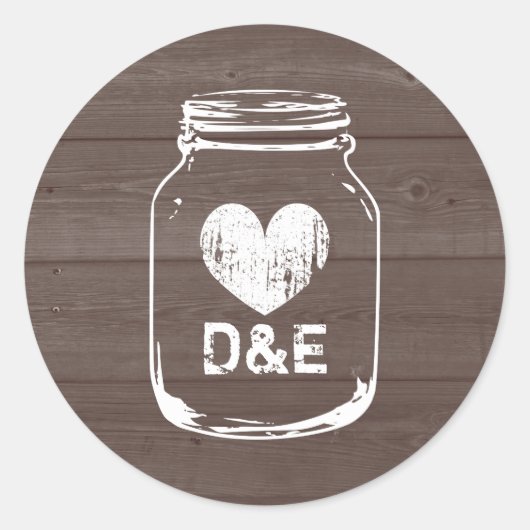 Monographie de pays rustique mason jar autocollant (Devant)