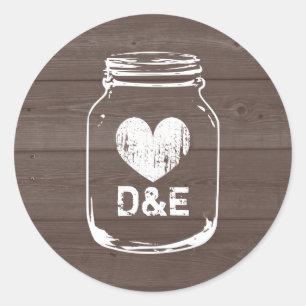 Monographie de pays rustique mason jar autocollant