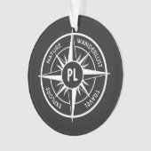 Monographie d'emblème de compas noir et blanc (devant)