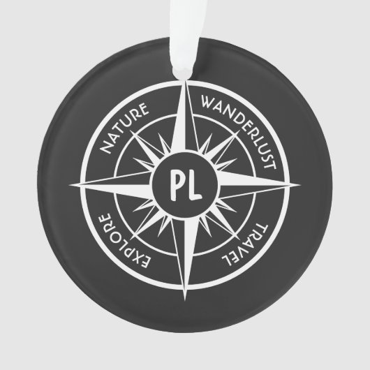 Monographie d'emblème de compas noir et blanc (devant)