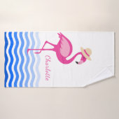 Monographie des vagues de flamand rose mou (Serviette de bain)