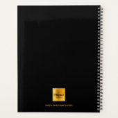 Monographie florale bordeaux géométrique en or noi (Dos)