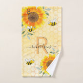 Monographie florale de tournesol jaune (Serviette à main)