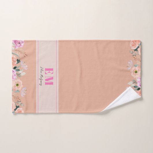 Monographie florale Rose poussiéreuse (Serviette à main)