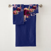 Monographie géométrique bordeaux bleu floraux (En situation)