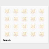 Monographie orange antique chic étiquette mariage (Feuille)