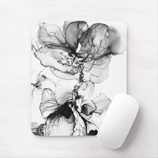 Monokrom blomma muismat (Met muis)