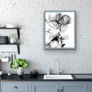 Monokrom blomma vierkante kartonnen onderzetter