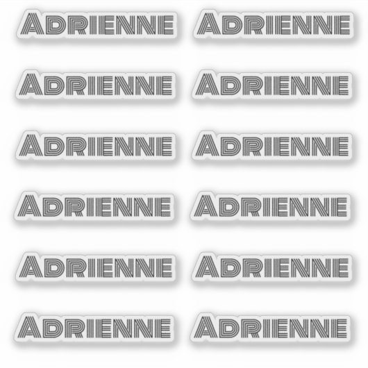 Monoline grote letters gepersonaliseerde naam sticker (Voorkant)