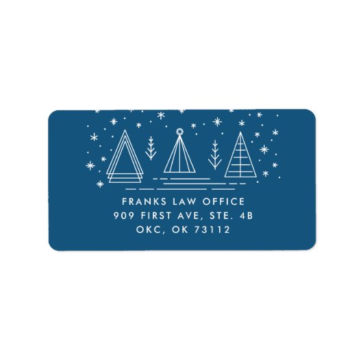 Monoline kerstbomen Adresetiketten Etiket (Voorkant)