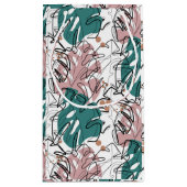 Monoline monstera-bladeren met kleurvlekken klein cadeauzakje (Achterkant)