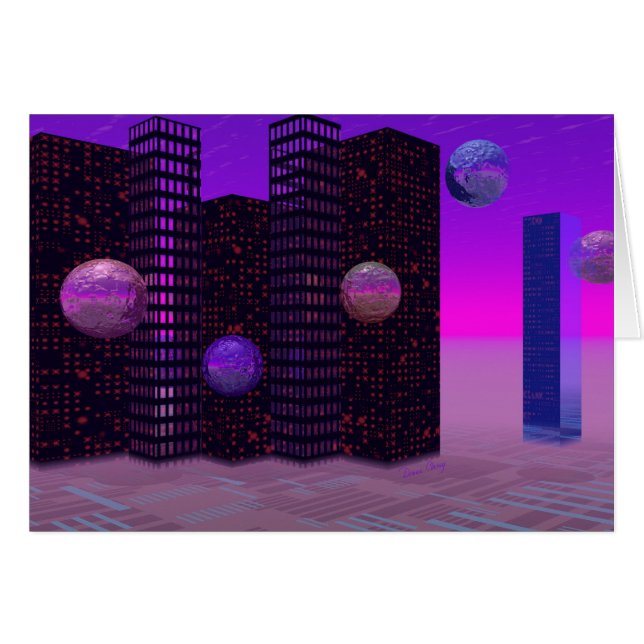 Monolith Quest, Abstract City Violet (Voorkant Horizontaal)