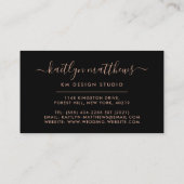 Monongram abstract Roos Gold Circles Visitekaartje (Achterkant)