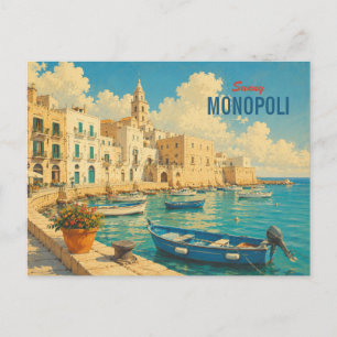 Monopoli Vintage Italie - Carte de voyage du port
