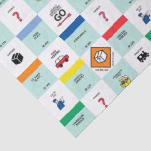 monopoly kartonnen spelletjesavond tissuepapier