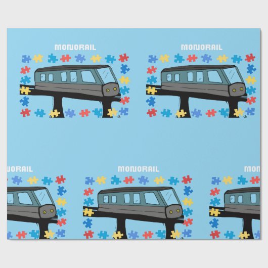 Monorail train car coaster autism puzzle cadeaupapier (Vlak)