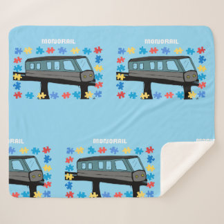 Monorail train car coaster autism puzzle  sherpa deken