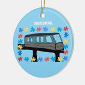 Monorail train neurodiverse autism puzzle  keramisch ornament (Links)