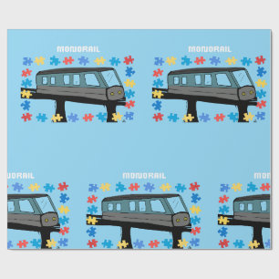 Monorail trein wagon coaster autisme puzzel cadeaupapier