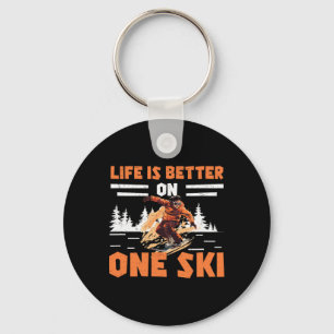 Monoskiën Leven Is Beter Op Één Ski Grappige Monos Sleutelhanger