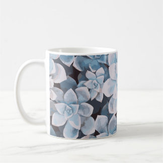 Monotone blauwe succulente Mok