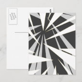 Monotone geometrisch grafisch ontwerp briefkaart (Voorkant / Achterkant)