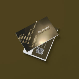 Monotone moderne software tech professional QR-cod Visitekaartje