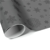 Monotone Winter Sneeuwvlok Houtskool Cadeaupapier (Rol Hoek)