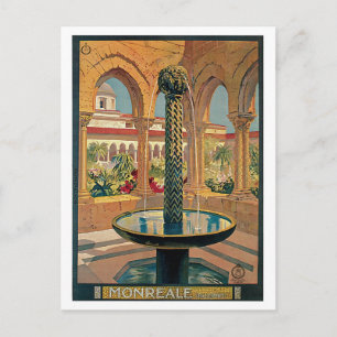 Monreale, Palermo, Sicilië Vintage Travel Poster Briefkaart