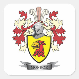 Monroe Family Crest Coat. Vierkante Sticker