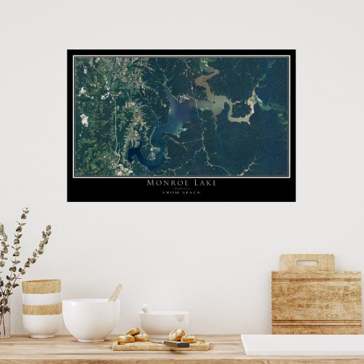 Monroe Lake Indiana Satellite Poster Map (Keuken)