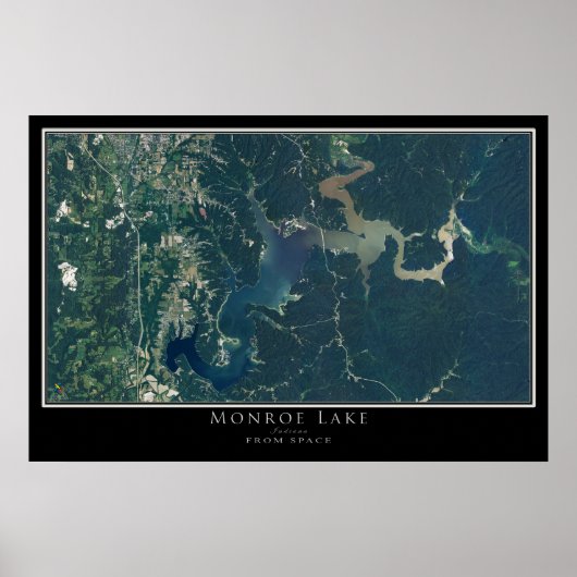 Monroe Lake Indiana Satellite Poster Map (Voorkant)