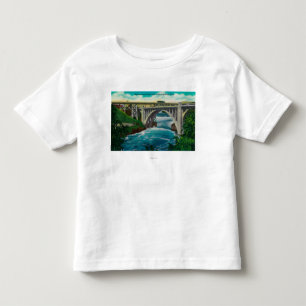 Monroe Street Bridge en Herfsten op Spokane River Kinder Shirts