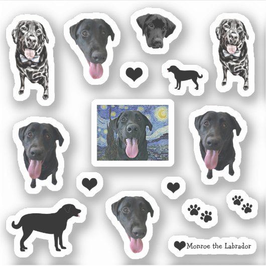 Monroe the Labrador Funny Dog Sticker (Voorkant)